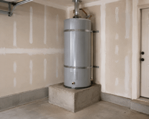 Plumber Casa Grande 24 Empty garage with new water heater installation