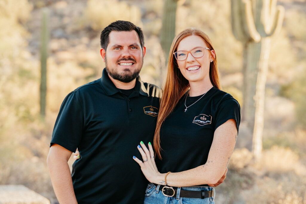 copperhead plumbing chris and chloe close up portrait 2